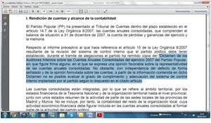 El cachondeo de la total transparencia del PP con la publicación de sus cuentas.